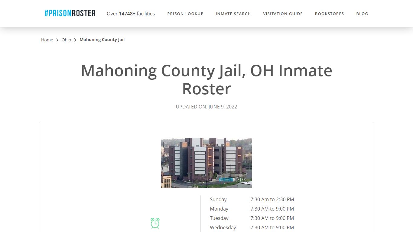 Mahoning County Jail, OH Inmate Roster